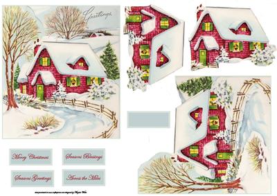 Winter Scene at Christmas Easy Cut Decoupage - CUP432951_8 | Craftsuprint