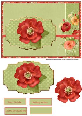 Poppy Birthday Card with Decoupage - CUP632036_8 | Craftsuprint