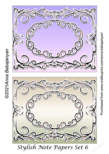 Stylish Note Papers Set 6 - CUP1117200_96 | Craftsuprint