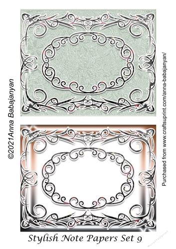 Stylish Note Papers Set 9 - CUP1117203_96 | Craftsuprint