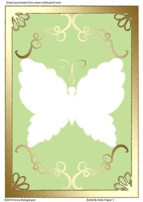 Butterfly Note Paper (1) - CUP131756_96 | Craftsuprint