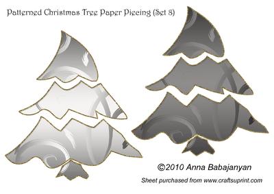 Patterned Christmas Tree Paper Piecing (set 8) - CUP161645_96 ...