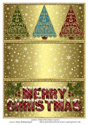 Letter Fold Christmas Card 1 - CUP320818_96 | Craftsuprint