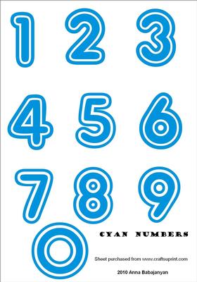 Cyan Numbers - CUP71458_96 | Craftsuprint