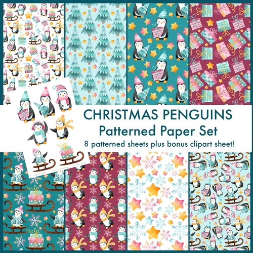 Christmas Penguins Paper Set CUP1168401_100289 Craftsuprint