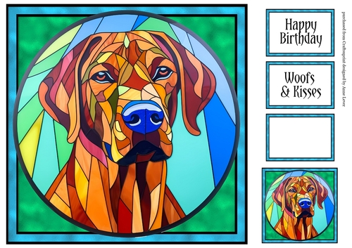 Stained Glass Pattern Rhodesian Ridgeback Stained Glass Dog Portrait - Rhodesian Ridgeback - CUP1220457_1763 ...