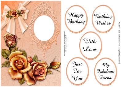 Sunset Roses & Bow Birthday - Quick Card - CUP411992_1763 | Craftsuprint