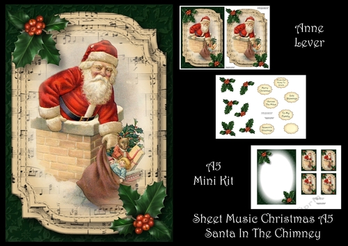 Christmas lyrics song quotes reindeer rudolph songs nosed sign signs wood sayings wooden visit Sheet Music Christmas A5 - Santa In The Chimney - CUP812175_1763