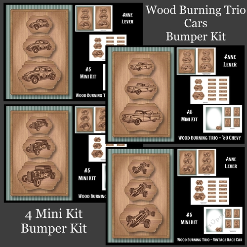 Wood Burning Trio Cars Bumper Kit CUP874963_1763 Craftsuprint