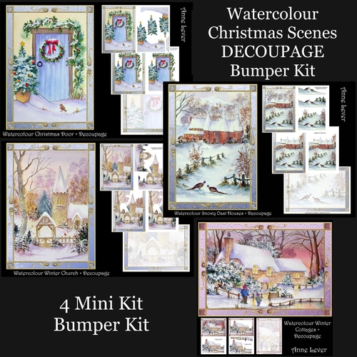 Watercolour Christmas Scenes DECOUPAGE Bumper Kit - CUP880116_1763 ...