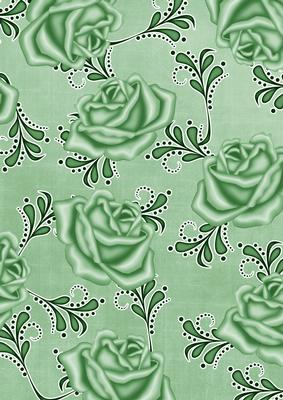 Mid Green Rose Swirls A4 Backing Paper - CUP273377_10 | Craftsuprint