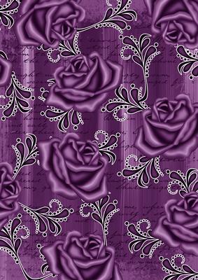 Purple Painted Rose Swirl A4 Backing Paper - CUP278601_10 | Craftsuprint