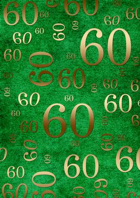 60 Backing Paper Dark Green Gold 60 Birthday A4 Backing Paper - CUP343924_10 | Craftsuprint
