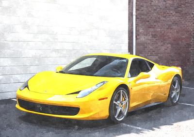 Yellow Ferrari Watercolour Background - CUP519671_1051 | Craftsuprint