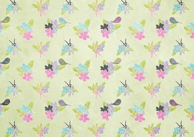 Floral Doodles and Birds Backing Paper - CUP545201_1051 | Craftsuprint