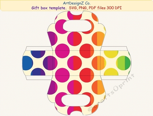 Beautiful gift box template. Vector and raster files. Basket, lid ...