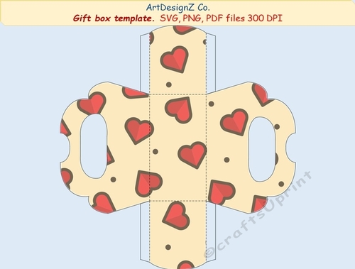 Beautiful gift box template. Vector and raster files. Basket, lid ...