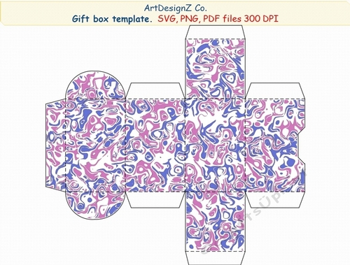 Beautiful gift box template. Vector and raster files. Basket, lid ...