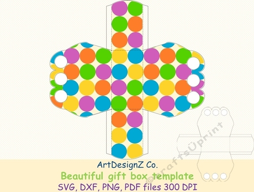 Beautiful gift box template. Vector and raster files. Basket, birthday ...