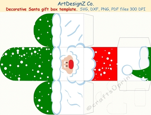 Beautiful Santa decorative gift box template. - CUP1079611_92733 ...