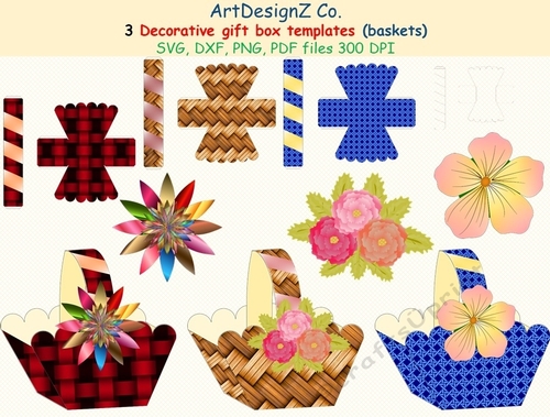 Total of 31 files. Beautiful flower decorative gift box templates ...