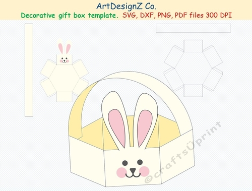 Beautiful gift box templates. Basket Vector and raster files. Easter ...