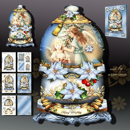 Christmas tree card clip cards country clipart period romantic play domain modern zoom Winter Vintage Christmas Snow Globe - CUP637988_1641 | Craftsuprint