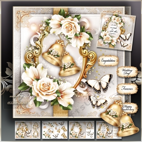 Wedding Anniversary Bells Mini Kit CUP977547_1641 Craftsuprint