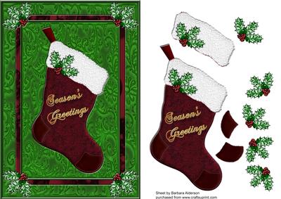 Season's Greetings - Red Stocking - CUP151879_478 | Craftsuprint