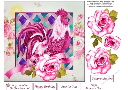 Early Morning Rooster Topper With Decoupage CUP1017160 1865 