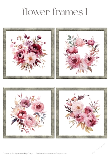 Flower Frames 1 - Toppers x 4 Sheet - CUP1361118_124789 | Craftsuprint