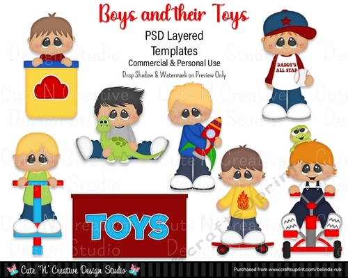 Boys and their Toys PSD Layered Templates - CUP1169595_43865 | Craftsuprint