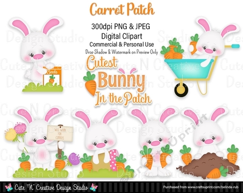 Carrot Patch Digital Clip Art Set - CUP1214993_43865 | Craftsuprint