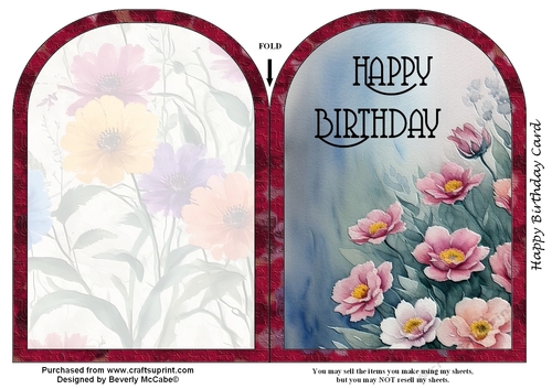 Happy Birthday Quick Card - CUP1288422_1399 | Craftsuprint
