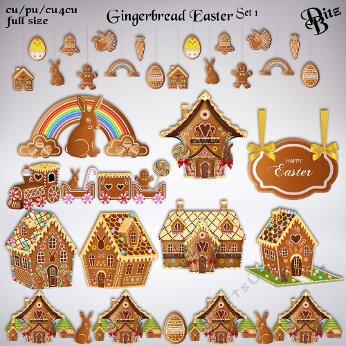 Gingerbread Easter Set 1 - CUP1373794_135210 | Craftsuprint