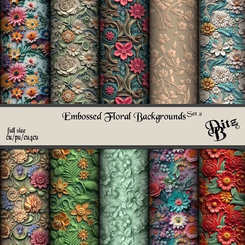 Embossed Floral Backgrounds Set 2 - CUP1377950_135210 | Craftsuprint