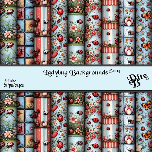Ladybug Backgrounds Set 14 - CUP1381589_135210 | Craftsuprint