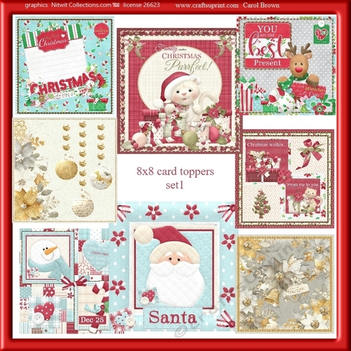 8=8x8 Christmas card toppers set 1 CUP1000014_118 Craftsuprint