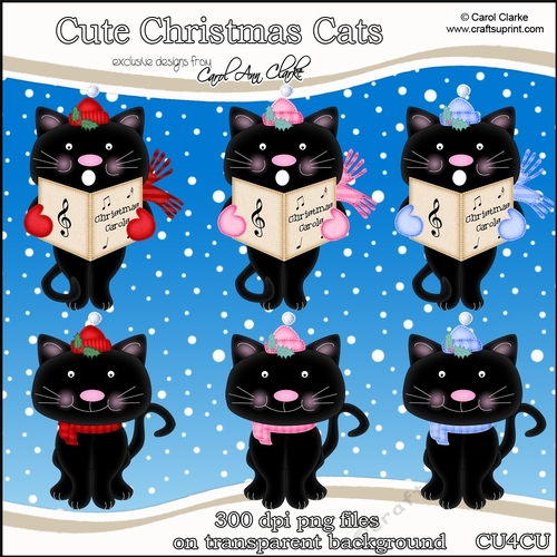 Cute Christmas Cats - CU4CU Digital Clip Art Set - CUP1107797_359 ...