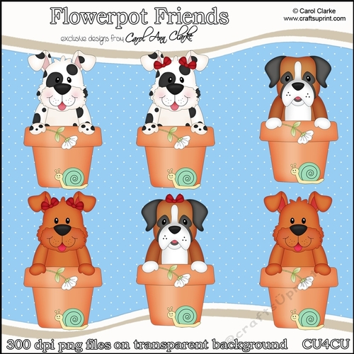 Cute Flowerpot Friends - CU4CU Digital Clip Art Set - CUP1114355_359 ...