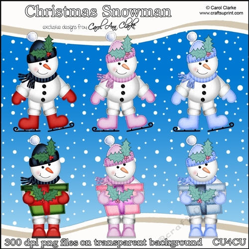 Christmas Snowman - CU4CU Digital Clip Art Set - CUP1119456_359 ...