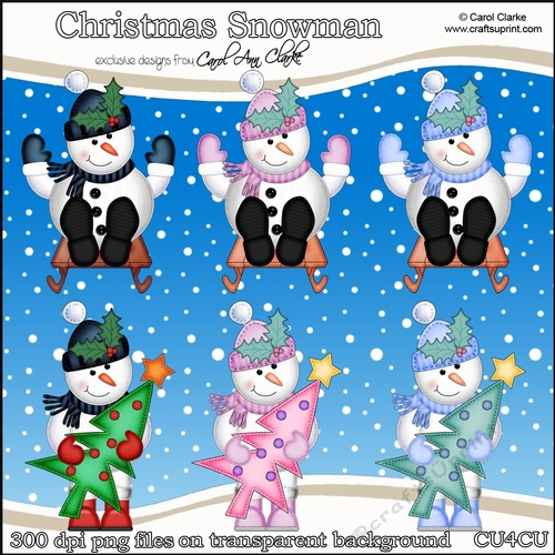 Christmas Snowman - CU4CU Digital Clip Art Set - CUP1135523_359 ...