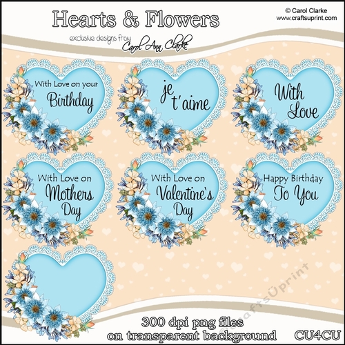 Hearts & Flowers - CU4CU Digital Clip Art Set - CUP1221887_359 ...