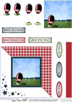 Rugby Quick Card with Decoupage - CUP27216_359 | Craftsuprint