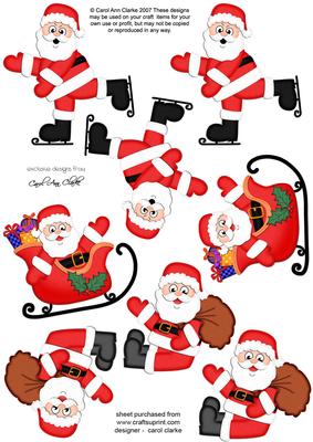 Xmas Santa 3D Decoupage Sheet - CUP353336_359 | Craftsuprint
