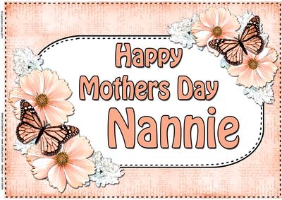 A4 Mothers Day Nannie Flowers & Butterflies Card Topper - CUP518538_359 ...