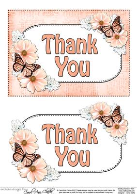 5x7 Thank You Flowers & Butterflies 3D Decoupage - CUP555042_359 ...