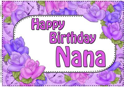 a4 birthday nana time for roses card topper cup592075359 craftsuprint