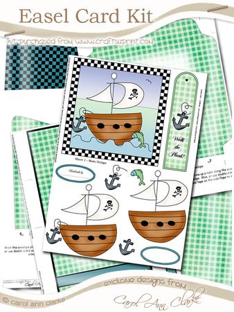 Pirate Ship Easel Card Kit with 3D Decoupage - CUP64902_359 | Craftsuprint