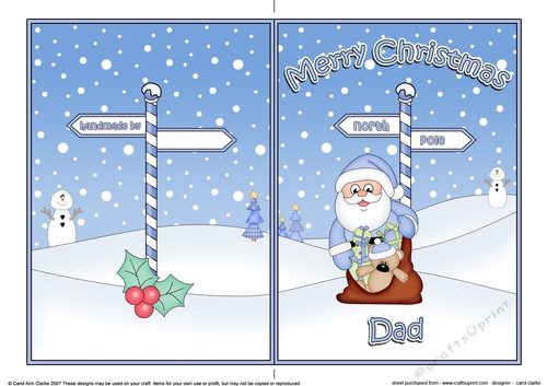 Download 5 x 7 Quick Cut and Fold Card - Merry Christmas DAD with ...